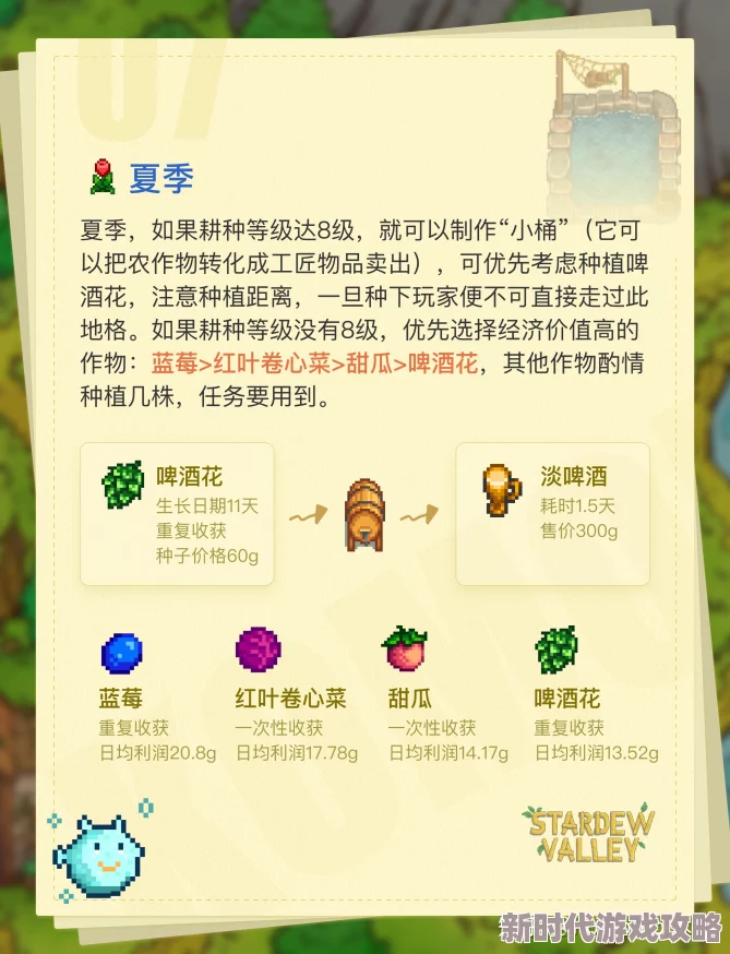 星露谷物语夏天作物种植攻略：揭秘最值钱的蓝莓与杨桃爆料